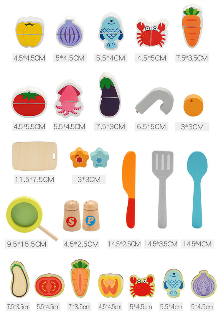 Cocina en Tablero de Madera – Juego Montessori de Corte, Cocción y Clasificación