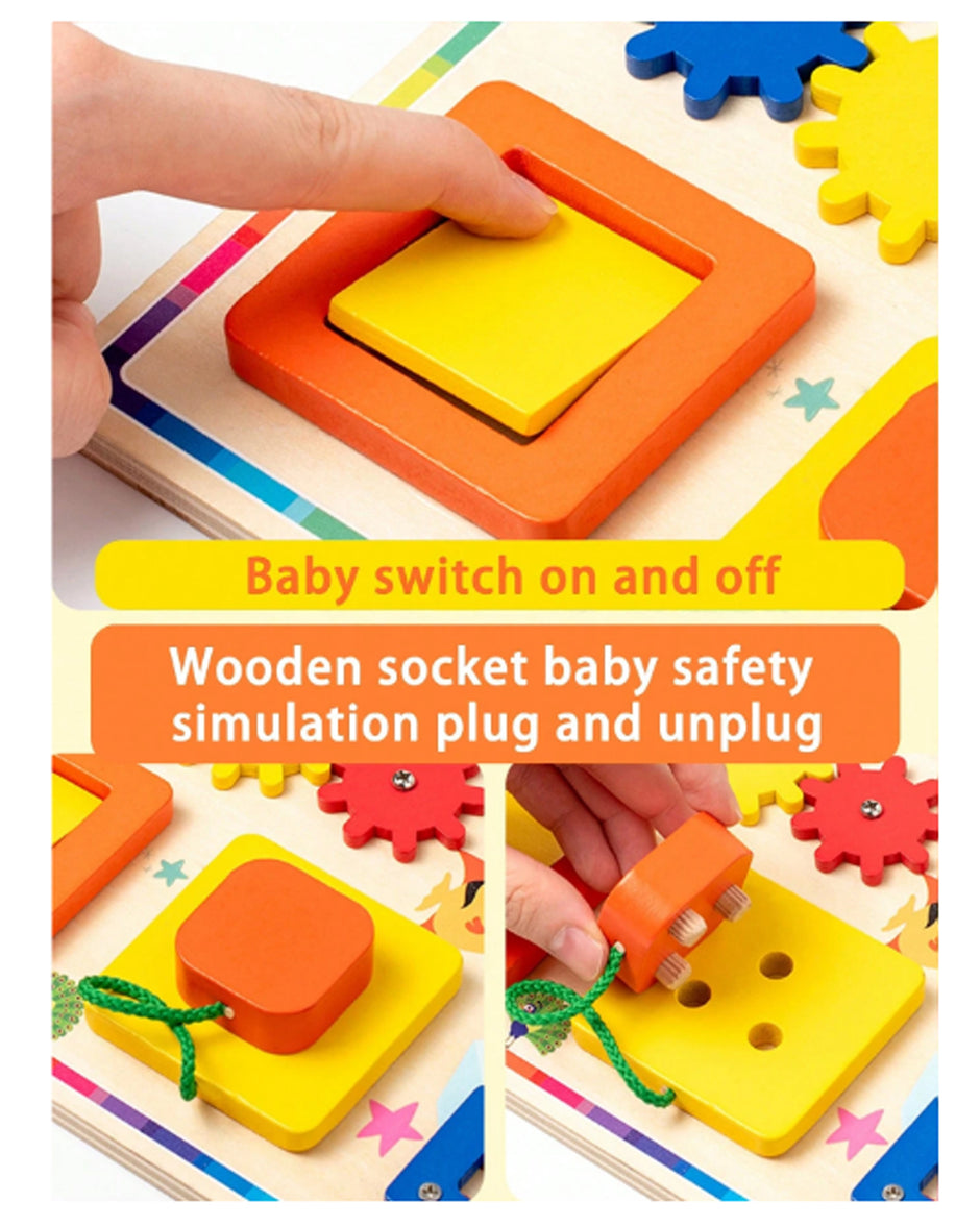 Tablero Montessori “Pingüino Aventurero” – Juguete Educativo de Madera