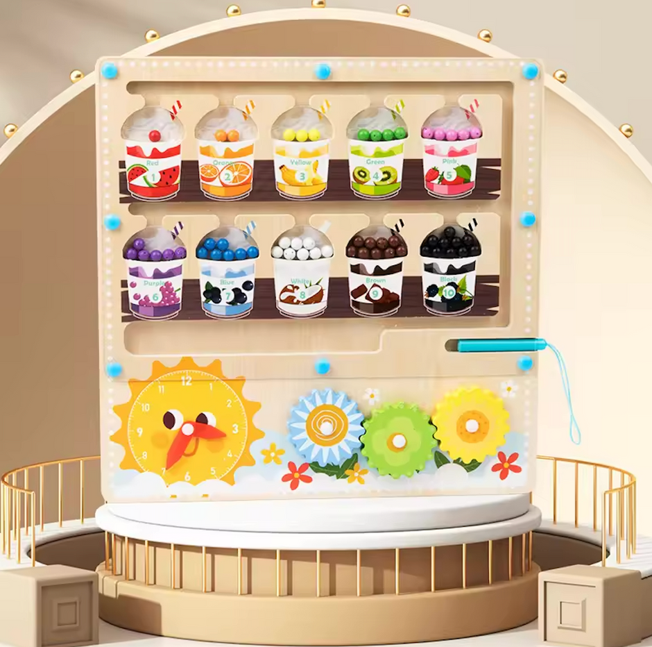 Batidos Numéricos – Tablero Magnético Montessori para Contar y Reconocer Colores