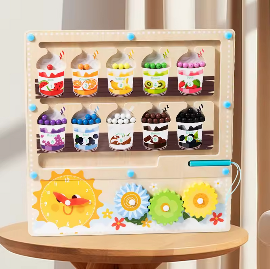 Batidos Numéricos – Tablero Magnético Montessori para Contar y Reconocer Colores