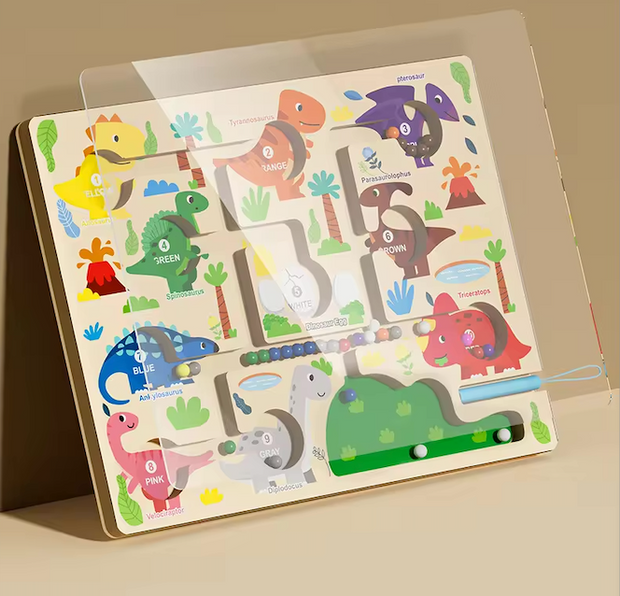 Exploradores Jurásicos – Tablero Magnético Montessori para Contar y Clasificar con Dinosaurios