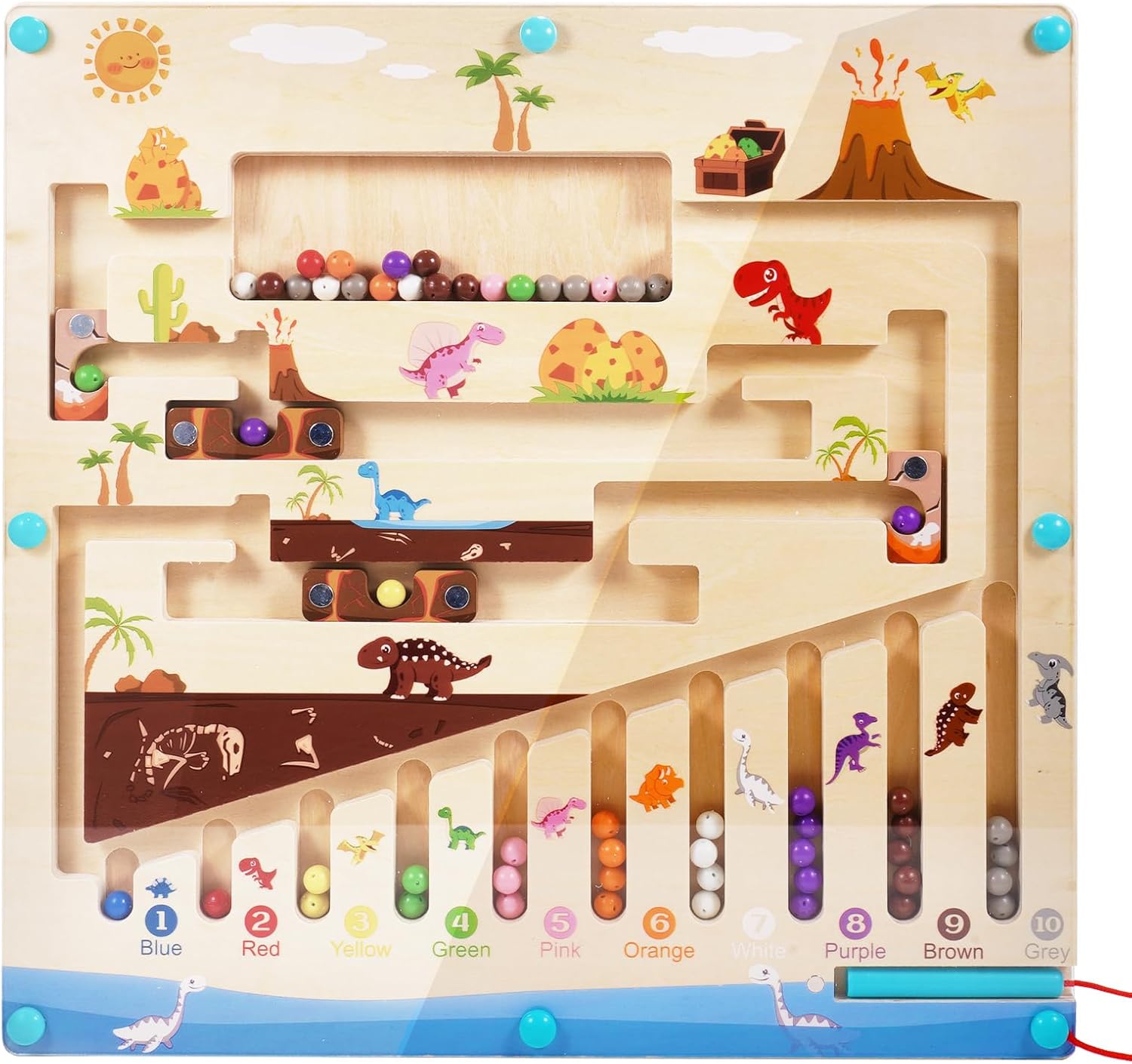 Misión Jurásica – Tablero Magnético de Conteo y Colores en la Tierra de los Dinosaurios
