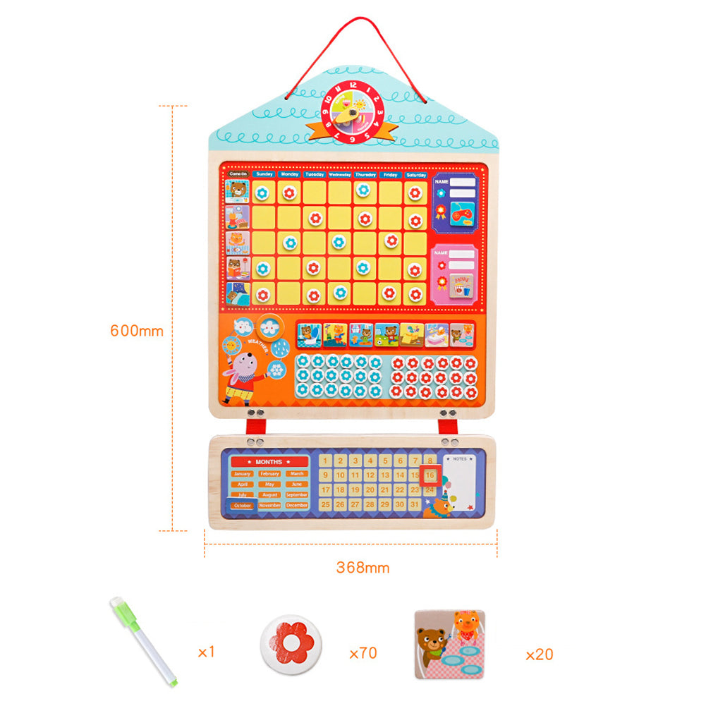 Tablero Magnético de Responsabilidades y Recompensas – 93 piezas de madera para educar con amor y disciplina