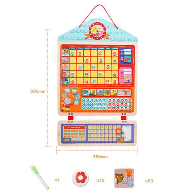 Tablero Magnético de Responsabilidades y Recompensas – 93 piezas de madera para educar con amor y disciplina