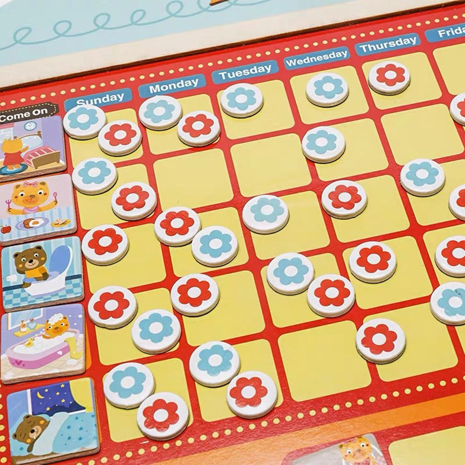 Tablero Magnético de Responsabilidades y Recompensas – 93 piezas de madera para educar con amor y disciplina