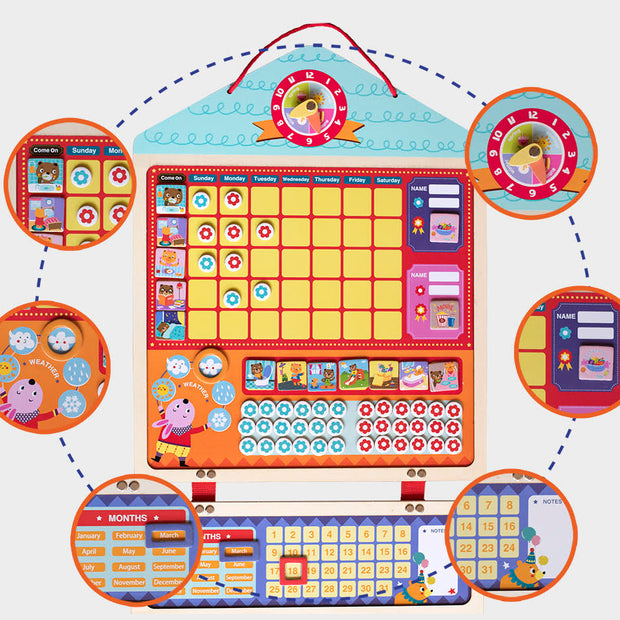 Tablero Magnético de Responsabilidades y Recompensas – 93 piezas de madera para educar con amor y disciplina