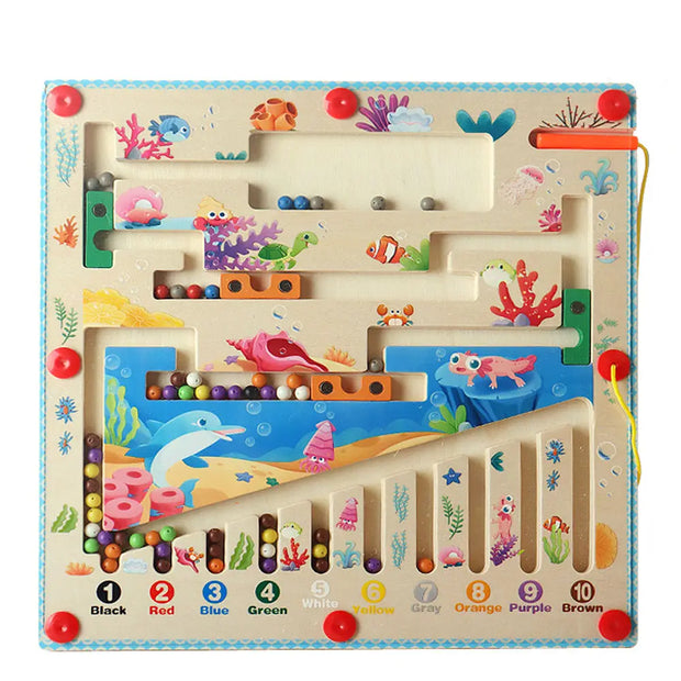 Laberinto Magnético Océano – Tablero de Colores y Motricidad en Madera