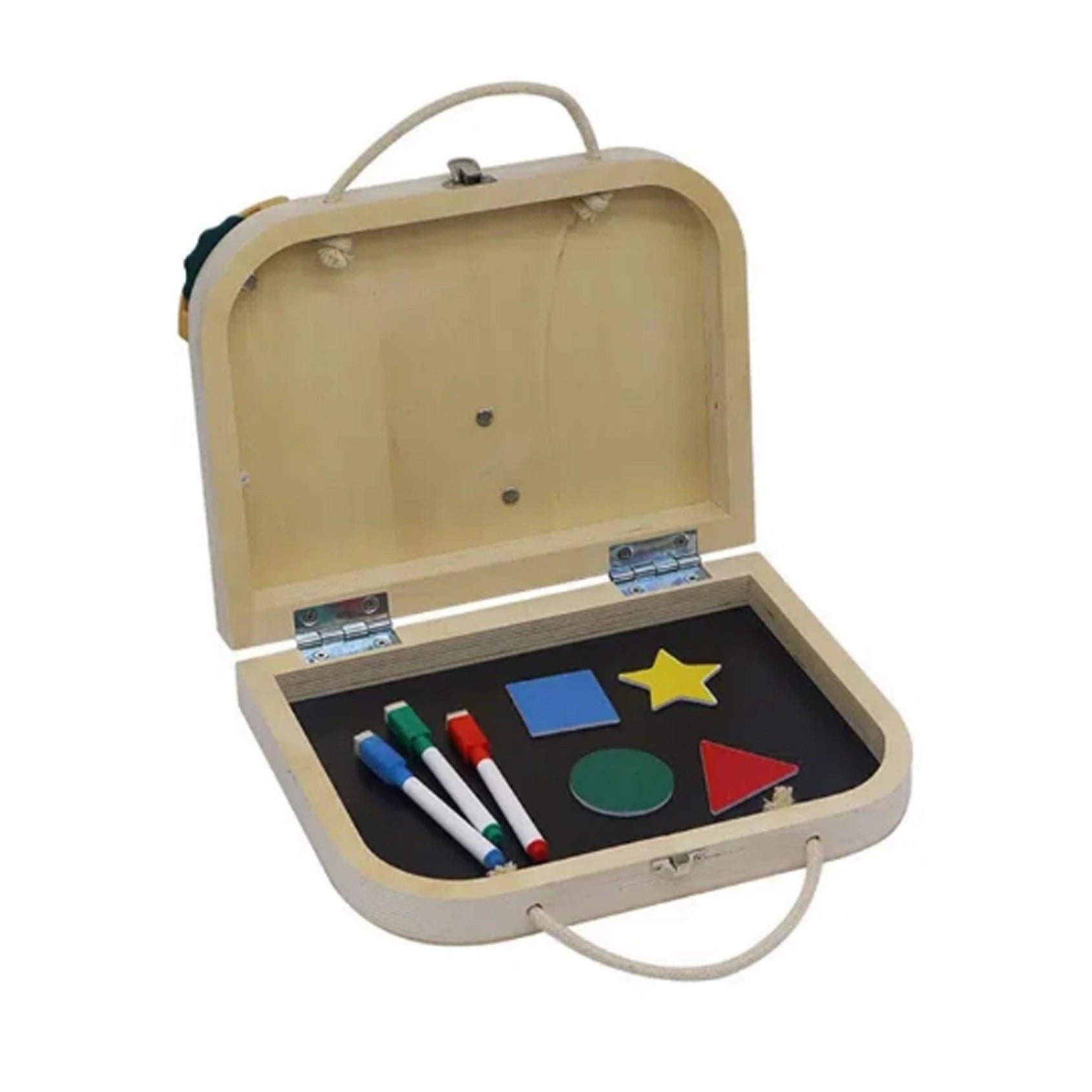 Maleta Montessori “Aventuras de Madera” – Tablero Educativo 3 en 1