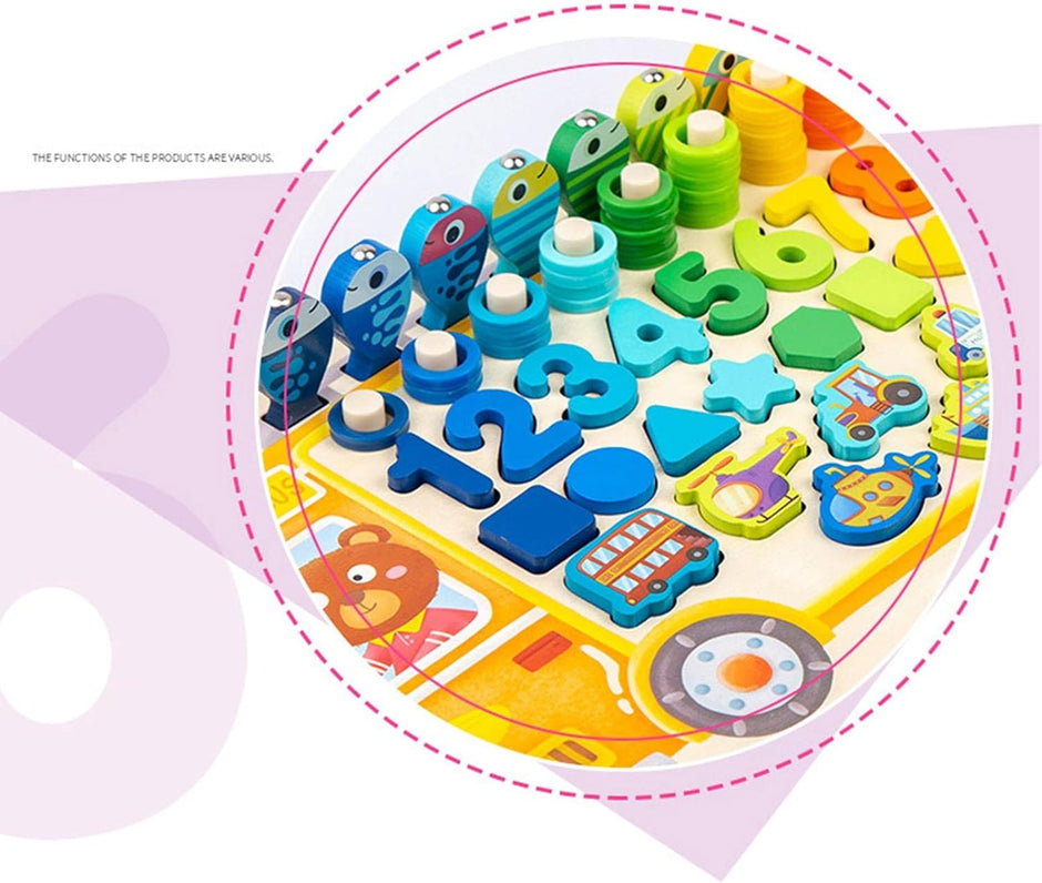 Tablero Multifuncional Montessori – Números, Formas y Pesca Magnética