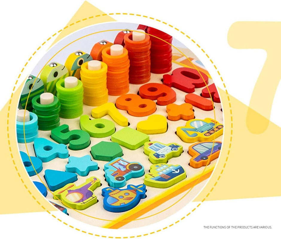 Tablero Multifuncional Montessori – Números, Formas y Pesca Magnética