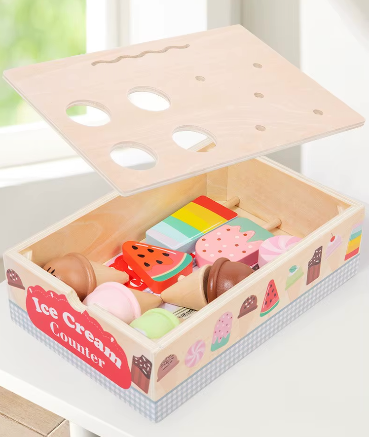 Heladería Montessori – Mostrador de Helados de Madera