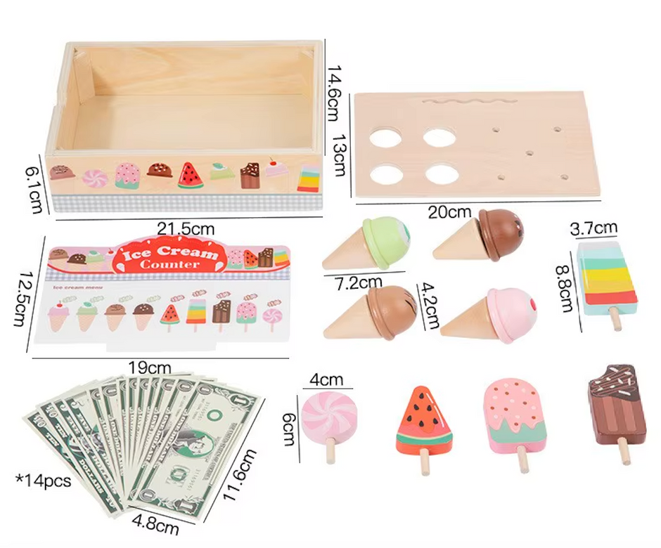 Heladería Montessori – Mostrador de Helados de Madera