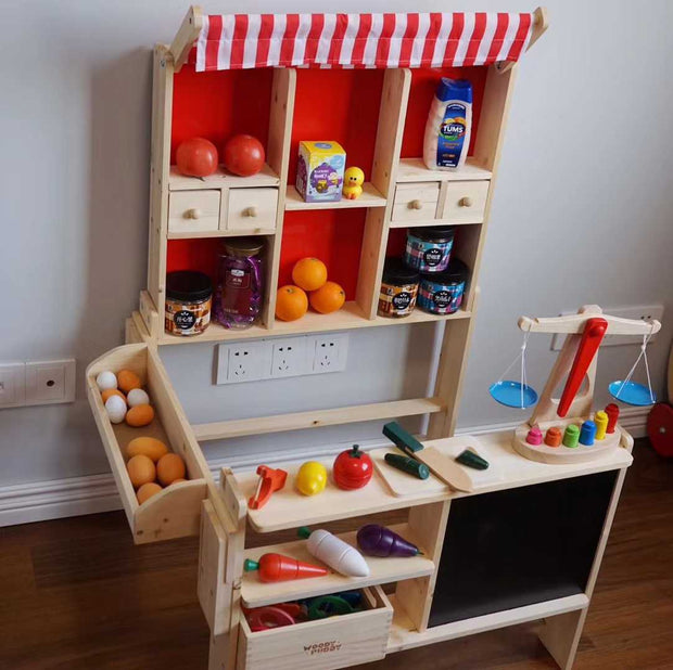 Tienda de Madera para Jugar – Estructura de Juego y Roles