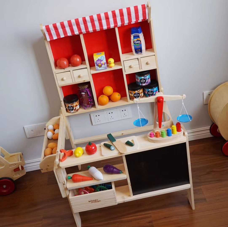 Tienda de Madera para Jugar – Estructura de Juego y Roles