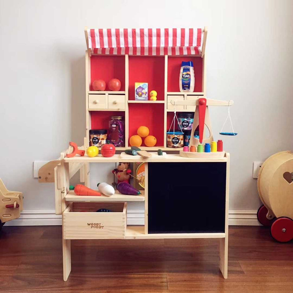 Tienda de Madera para Jugar – Estructura de Juego y Roles