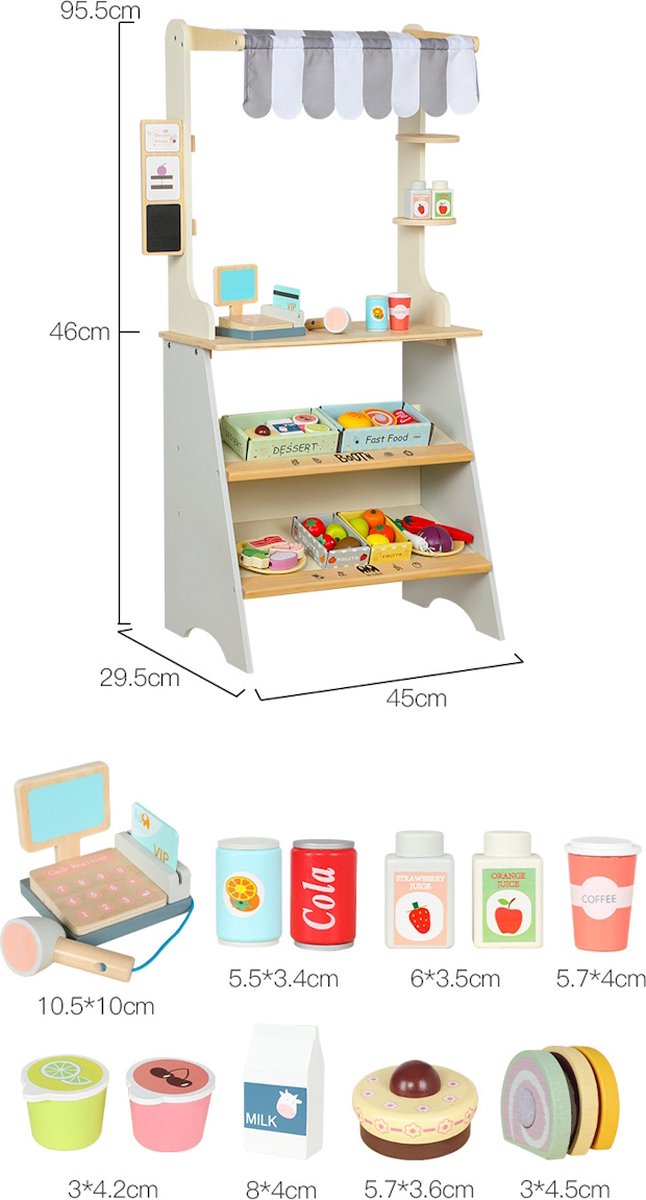 Mini Tienda Gourmet – Puestecito de Comida de Madera con Accesorios