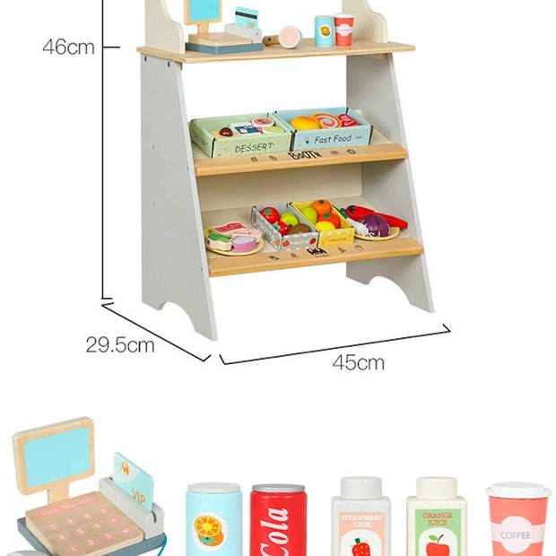 Mini Tienda Gourmet – Puestecito de Comida de Madera con Accesorios