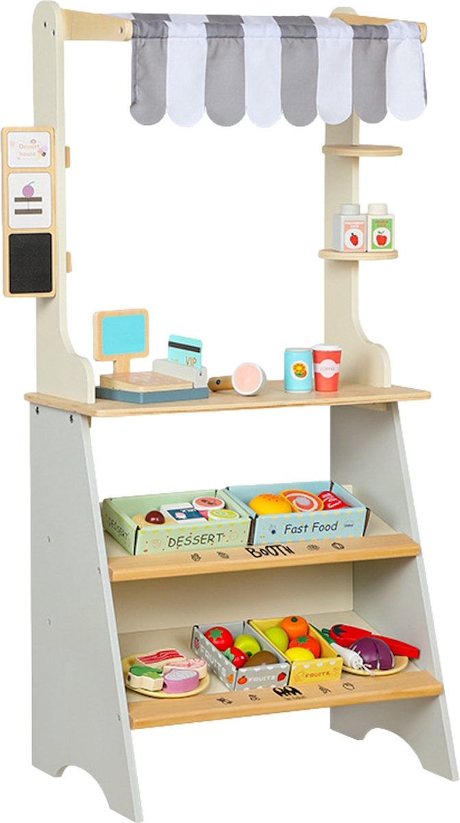 Mini Tienda Gourmet – Puestecito de Comida de Madera con Accesorios