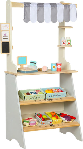 Mini Tienda Gourmet – Puestecito de Comida de Madera con Accesorios