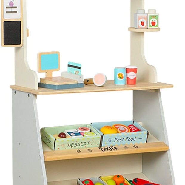 Mini Tienda Gourmet – Puestecito de Comida de Madera con Accesorios