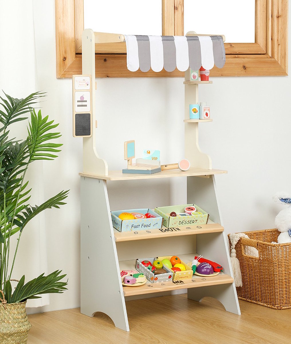 Mini Tienda Gourmet – Puestecito de Comida de Madera con Accesorios