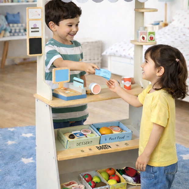 Mini Tienda Gourmet – Puestecito de Comida de Madera con Accesorios