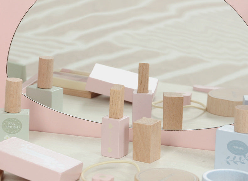 Tocador Portátil de Madera – ¡Tu Primer Set de Belleza para Jugar como Grande!