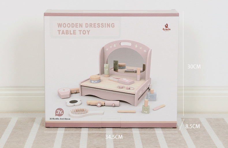 Tocador Portátil de Madera – ¡Tu Primer Set de Belleza para Jugar como Grande!
