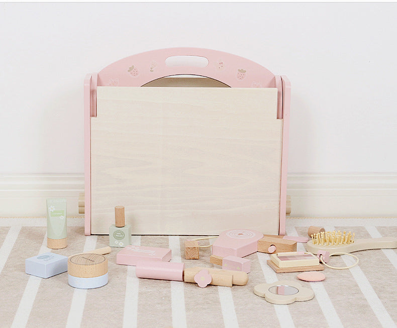 Tocador Portátil de Madera – ¡Tu Primer Set de Belleza para Jugar como Grande!