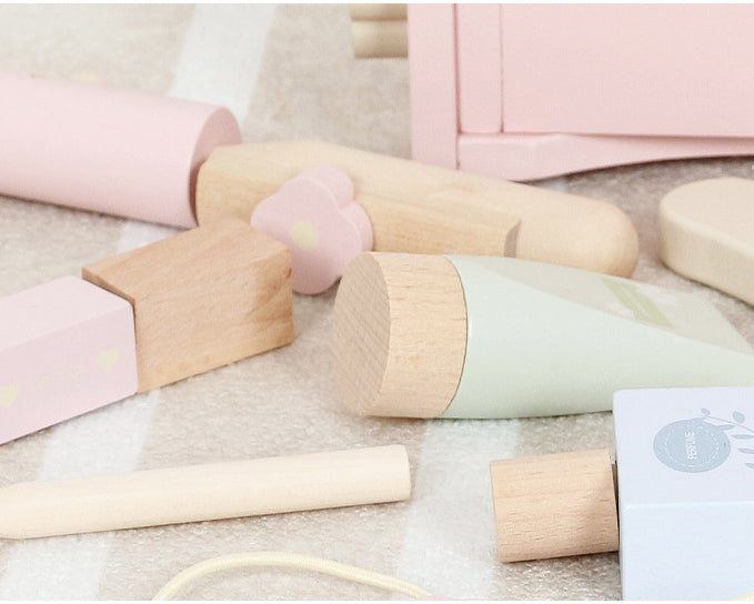 Tocador Portátil de Madera – ¡Tu Primer Set de Belleza para Jugar como Grande!