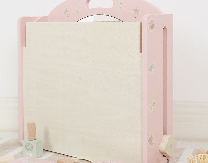 Tocador Portátil de Madera – ¡Tu Primer Set de Belleza para Jugar como Grande!