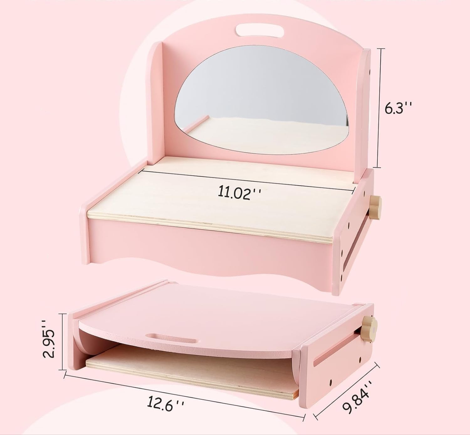Tocador Portátil de Madera – ¡Tu Primer Set de Belleza para Jugar como Grande!