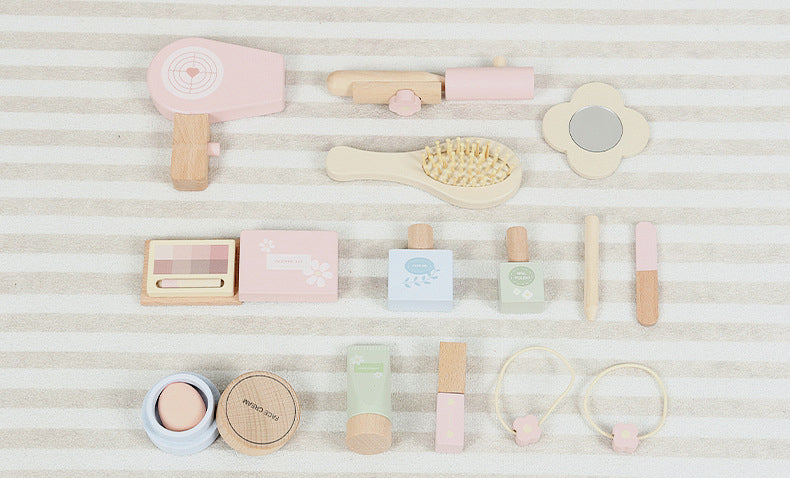 Tocador Portátil de Madera – ¡Tu Primer Set de Belleza para Jugar como Grande!