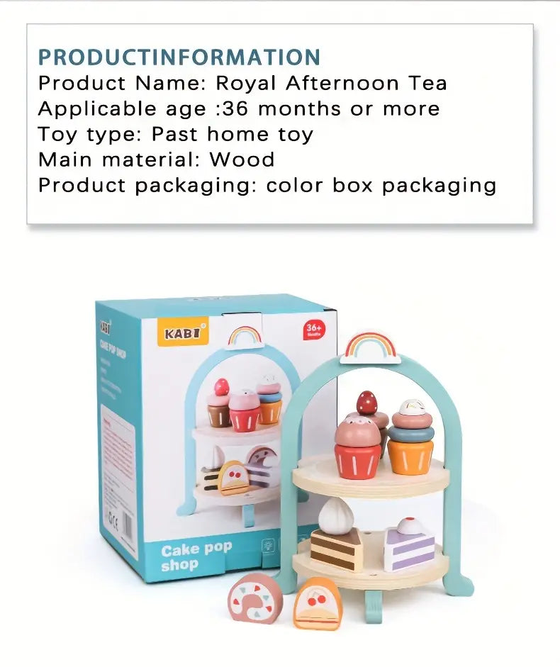 Torre de Postres de Madera - Torre Arcoíris Dulce