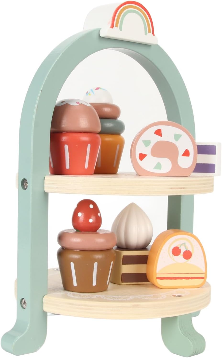 Torre de Postres de Madera - Torre Arcoíris Dulce