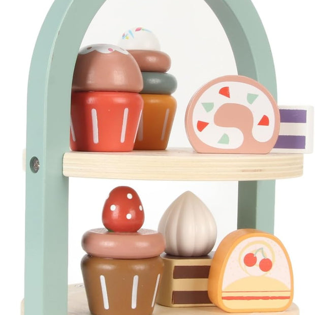 Torre de Postres de Madera - Torre Arcoíris Dulce