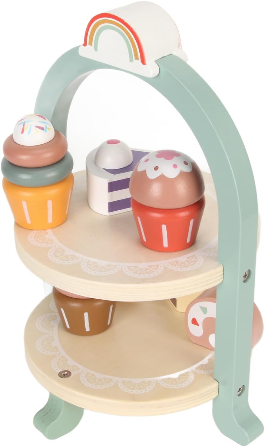 Torre de Postres de Madera - Torre Arcoíris Dulce