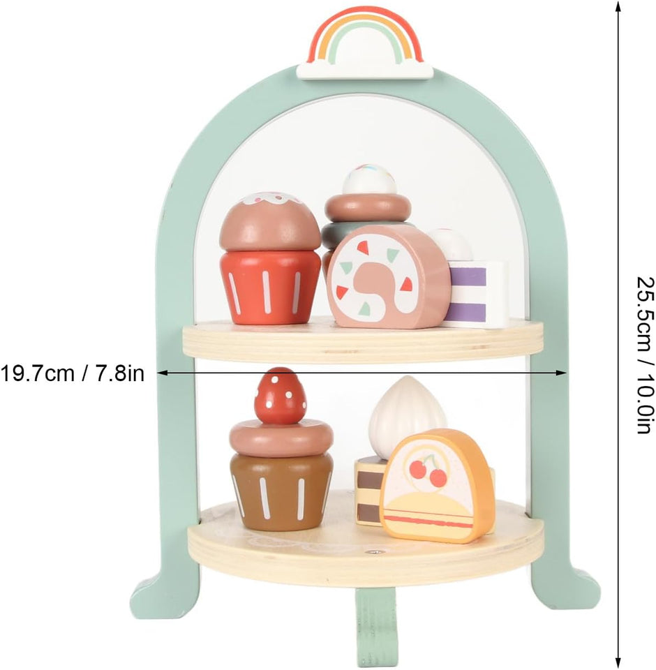 Torre de Postres de Madera - Torre Arcoíris Dulce