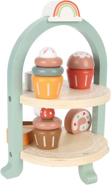 Torre de Postres de Madera - Torre Arcoíris Dulce