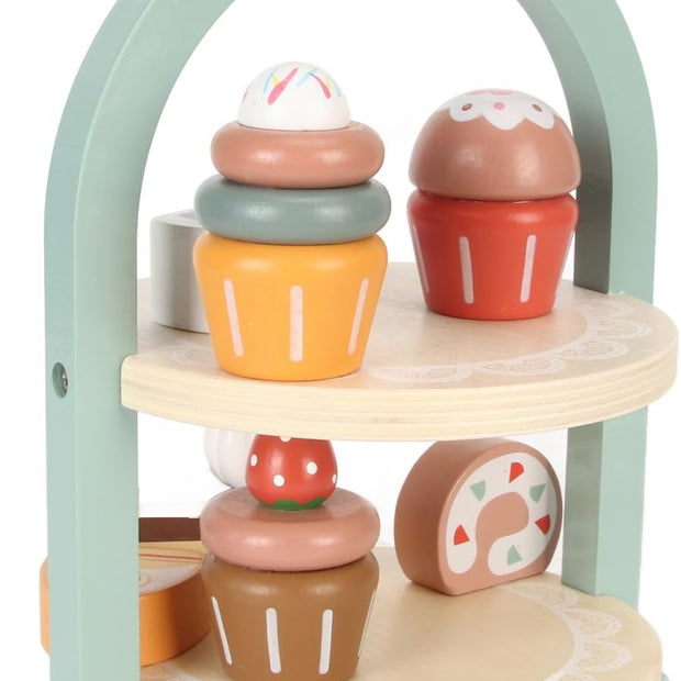 Torre de Postres de Madera - Torre Arcoíris Dulce