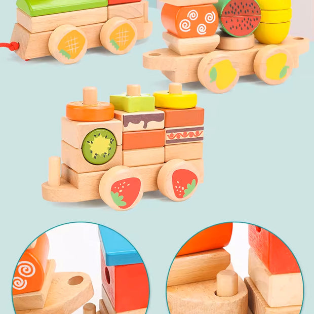 Tren de Madera con Frutas – Arma, ensambla y jala con diversión saludable